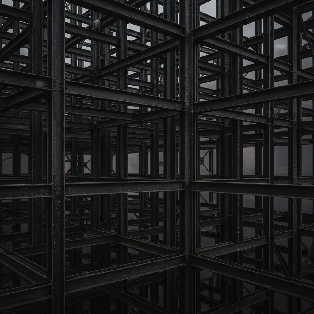 Abstract structural grid overlay